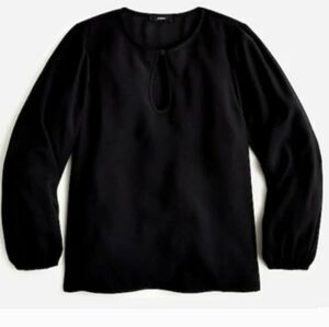 J. Crew Puff Sleeve Satin-Back Crepe Top Size Medium Petite